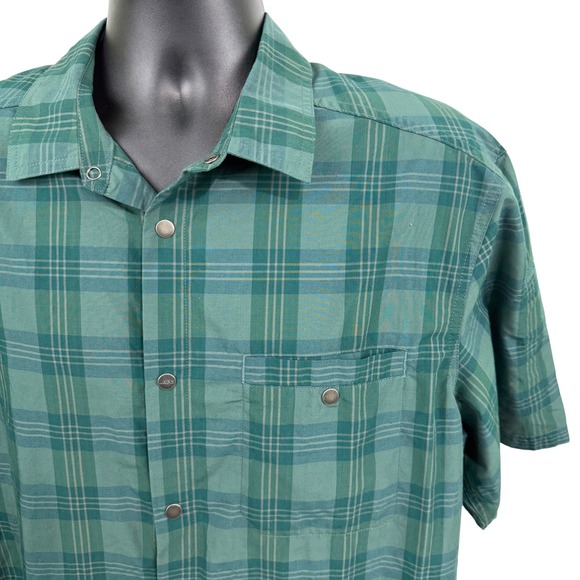 La Police Gear Other - LAPG Core Button Up Shirt Mens Large Pinegreen Grey Plaid Bamboo Blend CSSBUP